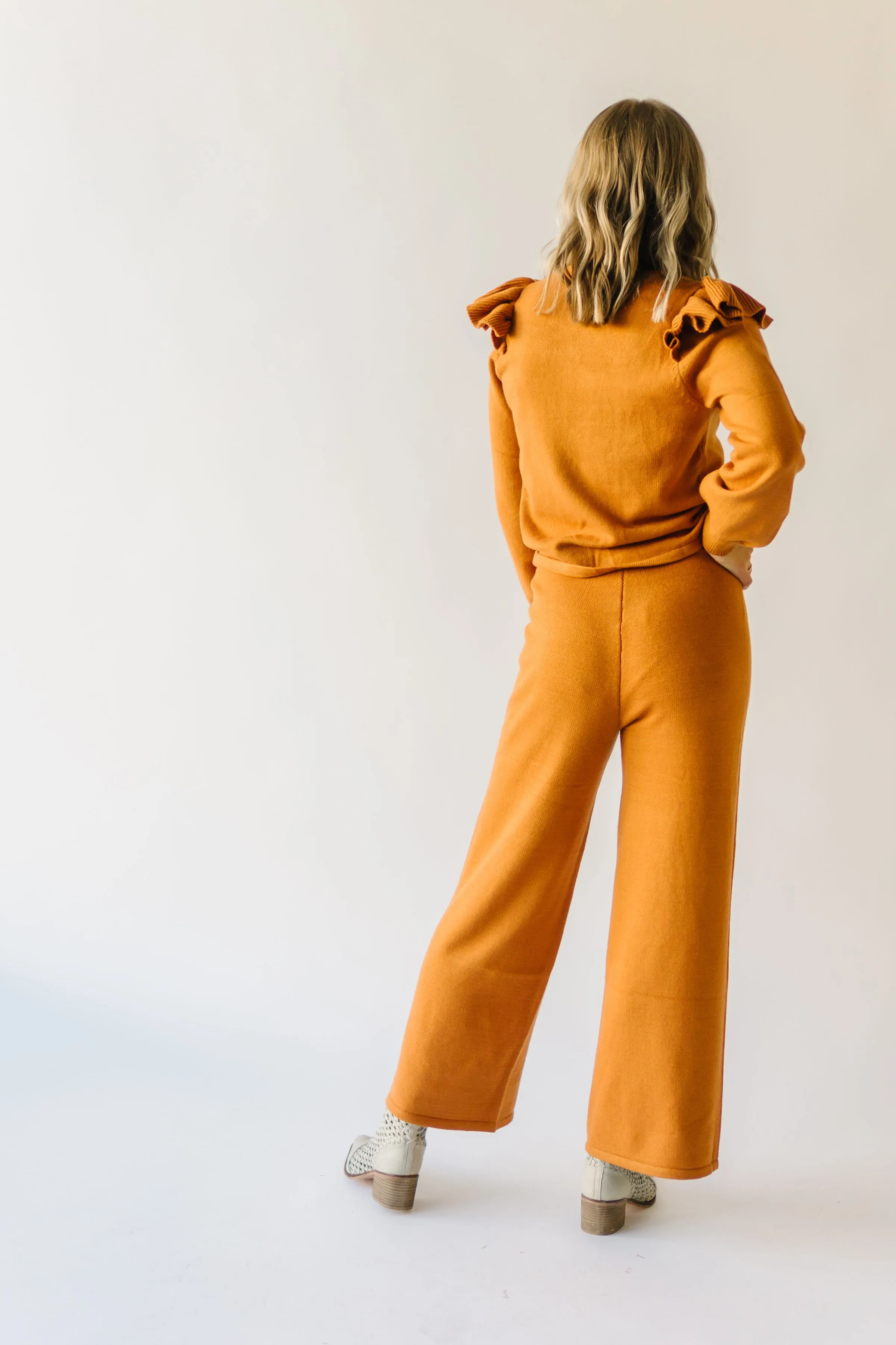 The Puth Straight Leg Sweater Pant in Rust