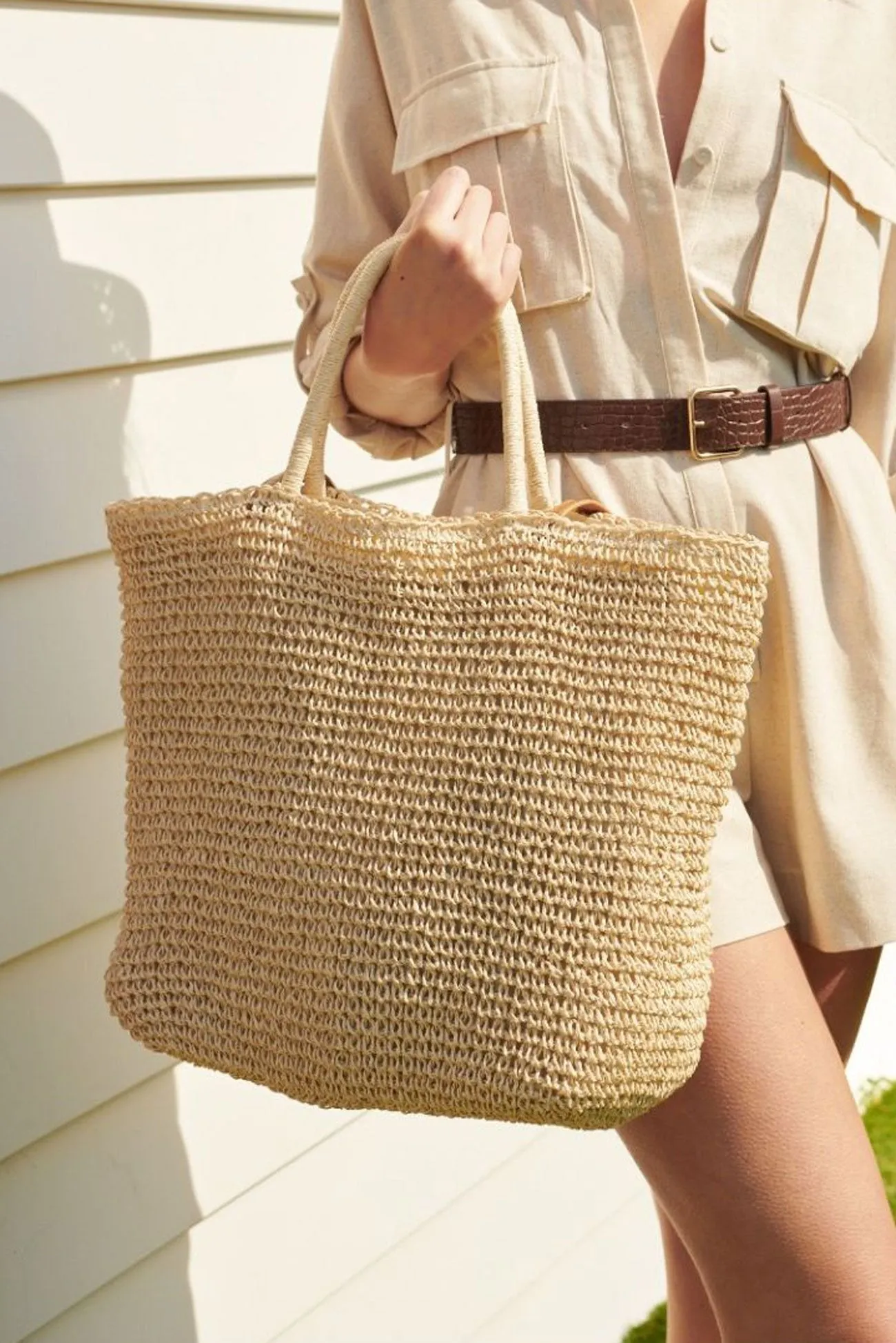 Tiffany Straw Tote Bag Natural