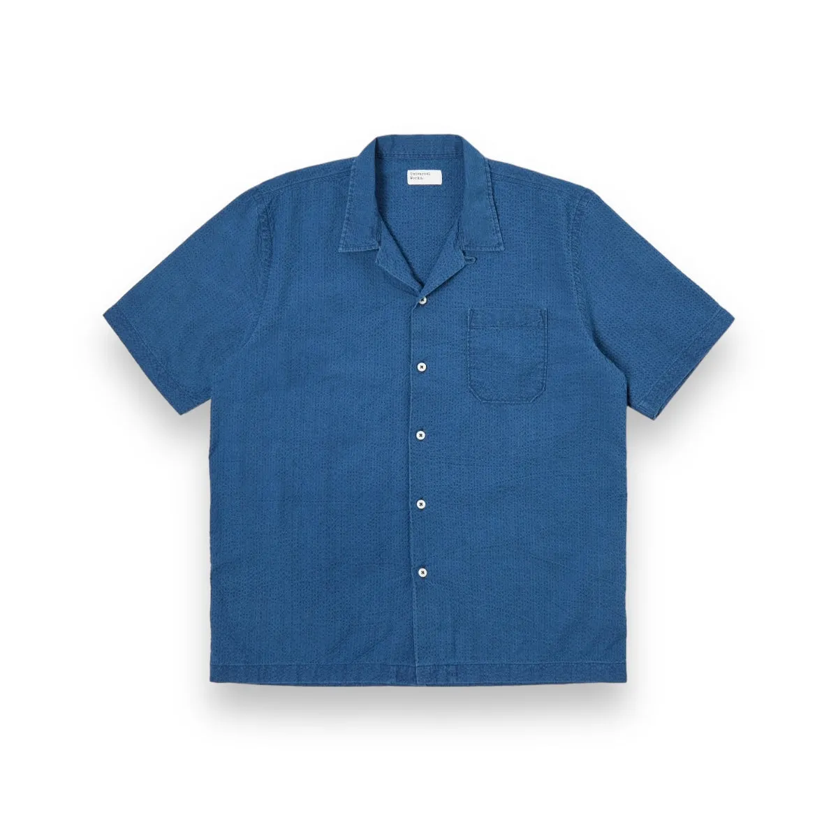 Universal Works Road Shirt Indigo Seersucker 30656 washed indigo