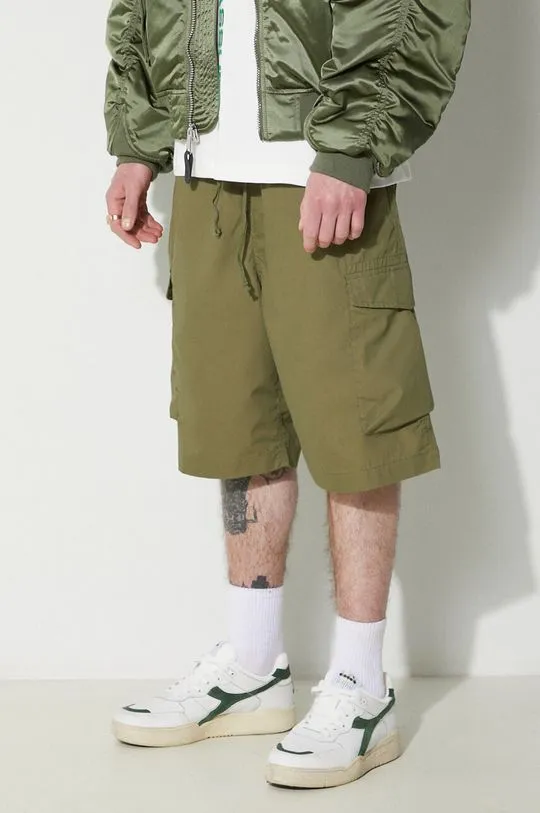 Universal Works shorts Parachute Short men's green color 30159.OLIVE