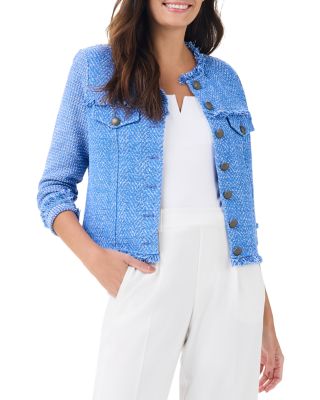 Utility Fringe Mix Knit Jacket