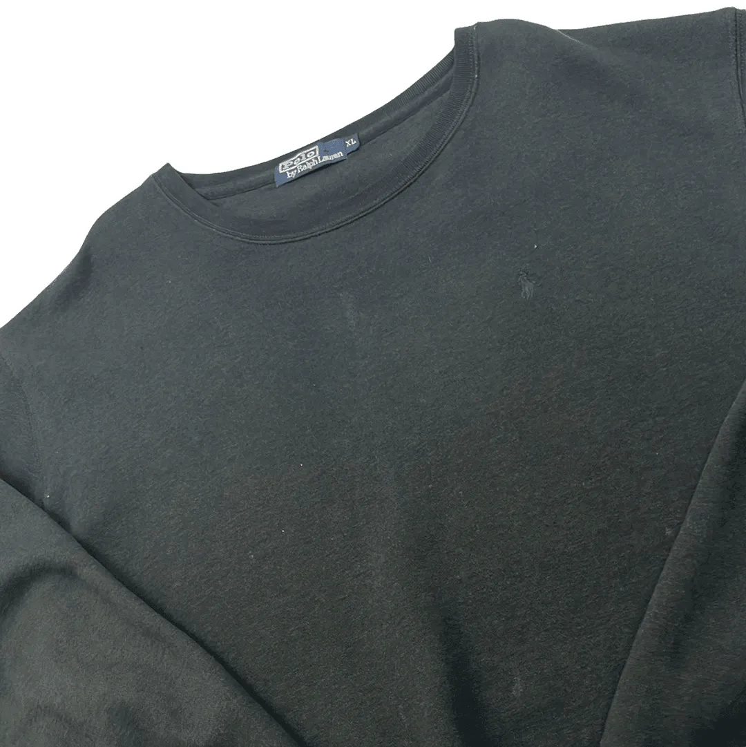 Vintage 90s Black Polo Ralph Lauren Sweatshirt - Extra Large