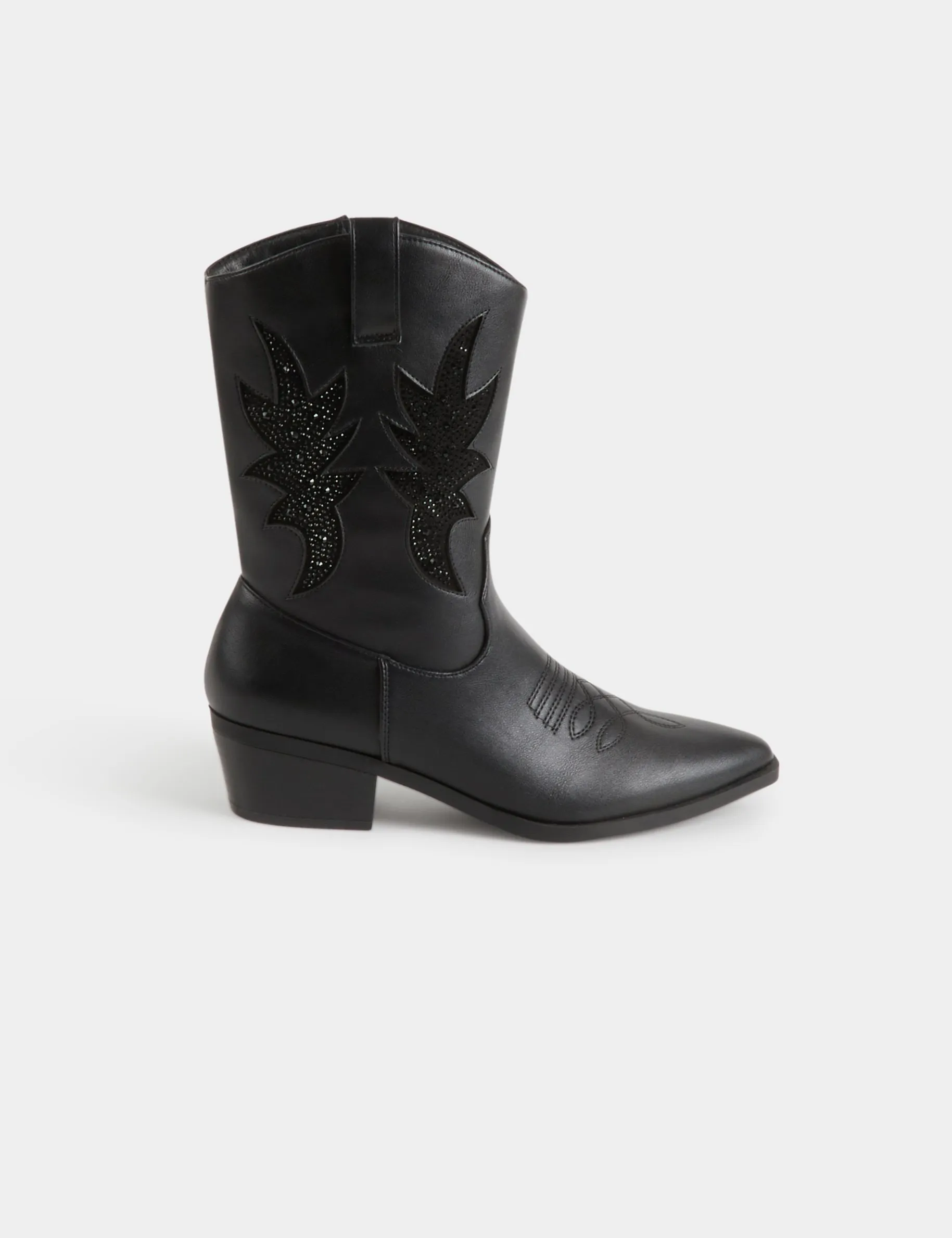 Western style boots black women