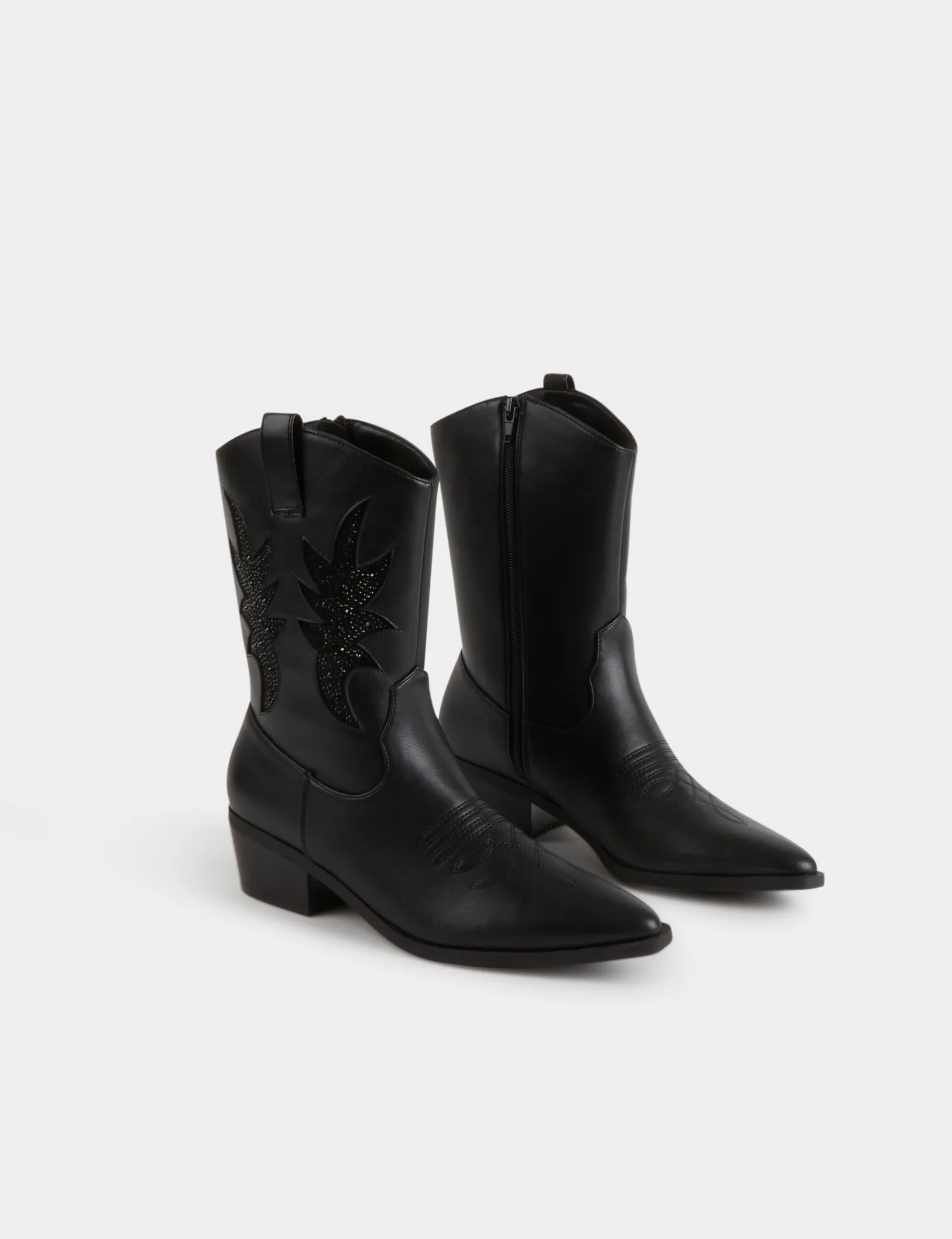 Western style boots black women