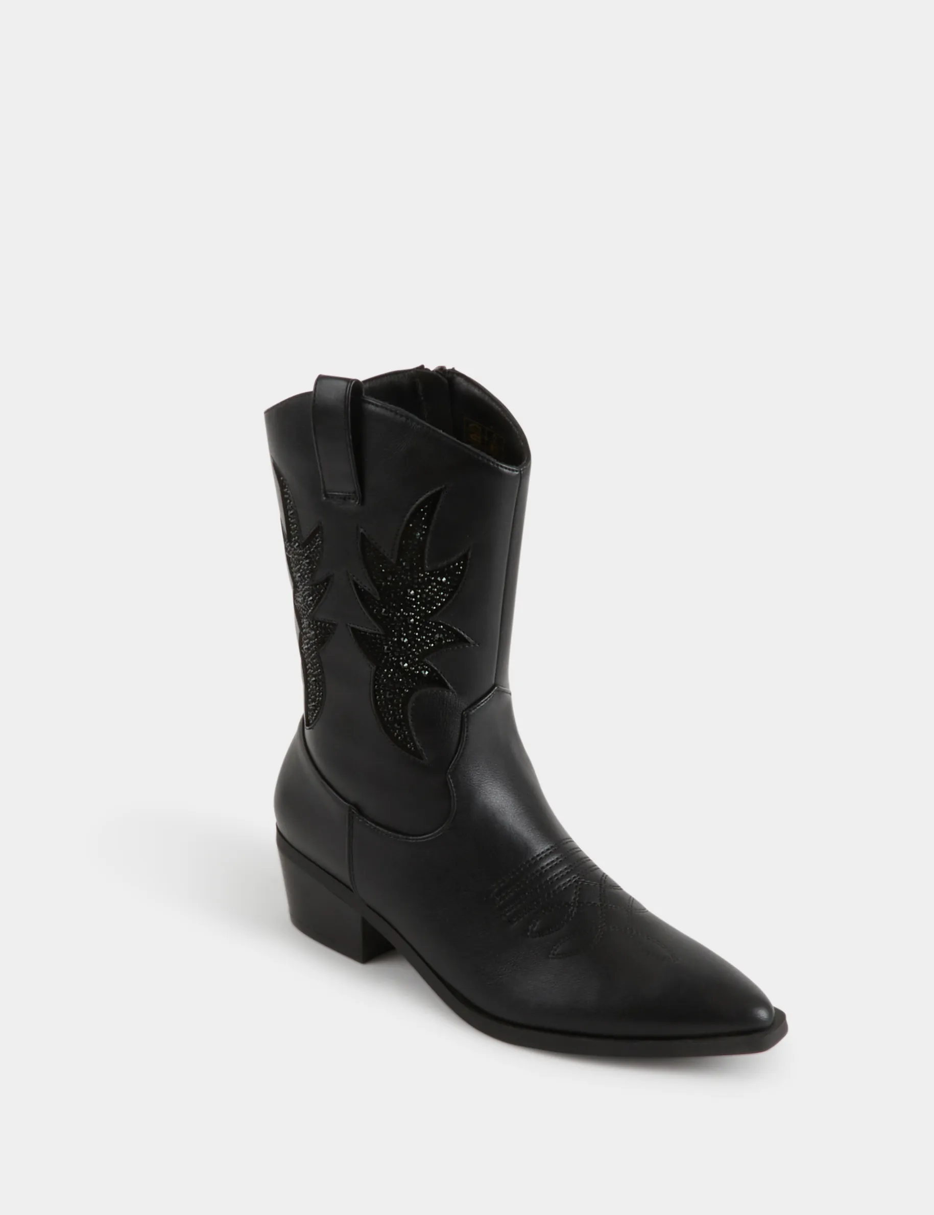 Western style boots black women