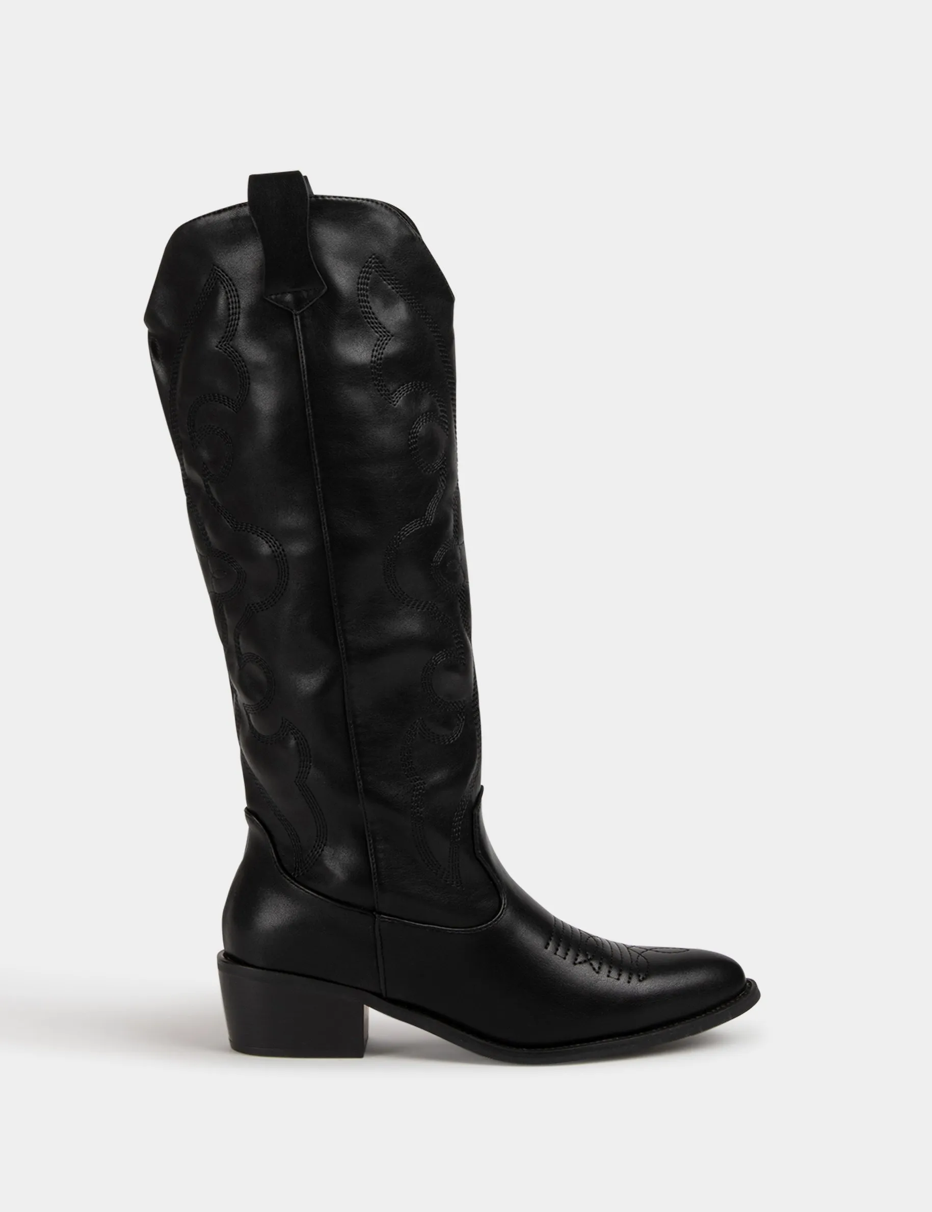 Western style boots with heels black women