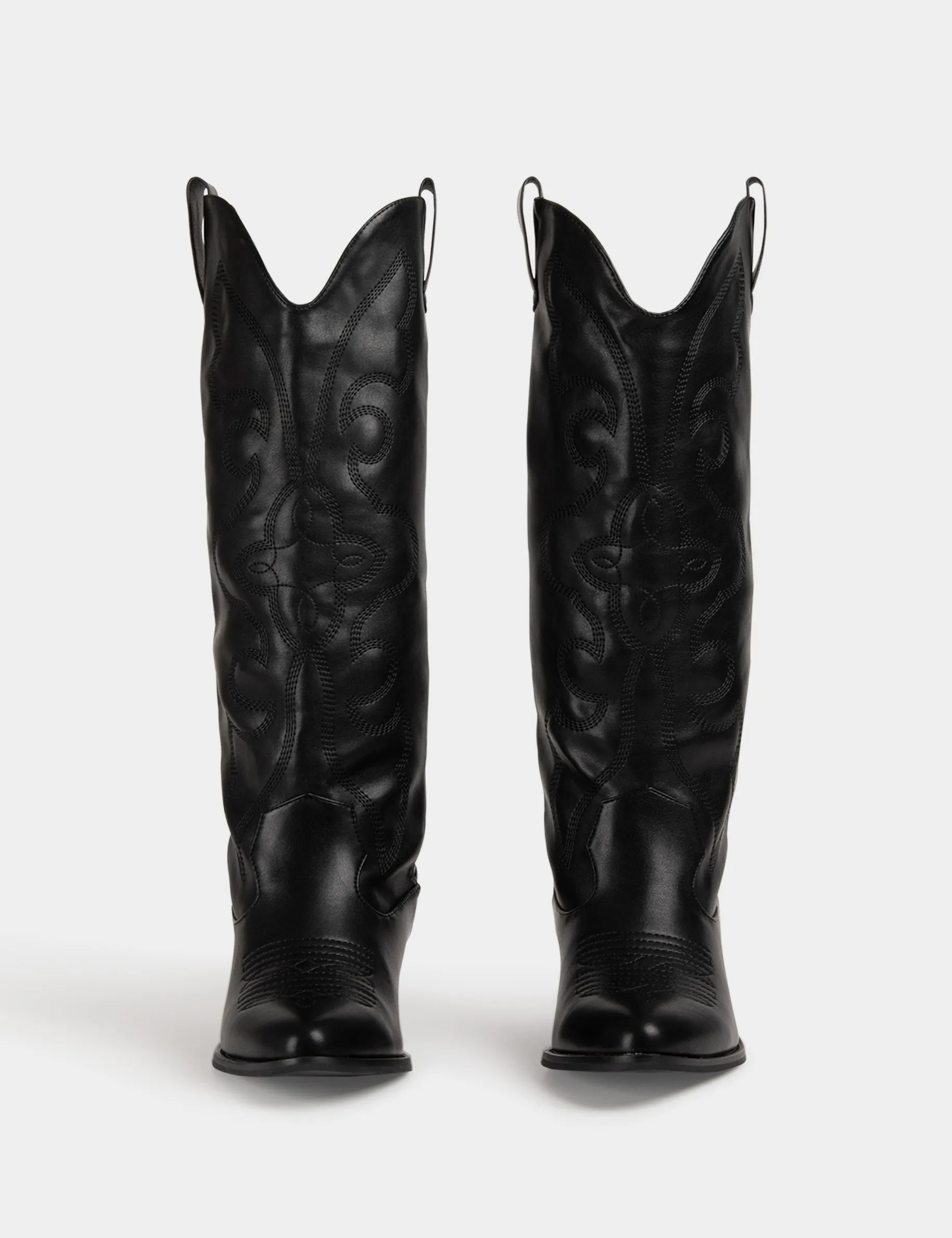 Western style boots with heels black women