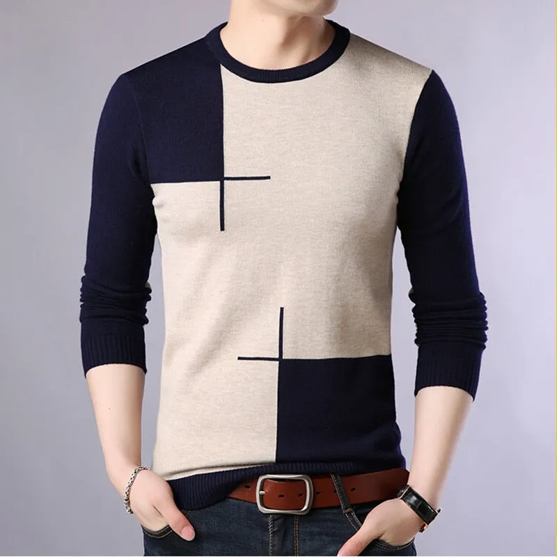 Winter Luxury Fashion Men's Thick Warm Knitted Pullover Jersey Sweater