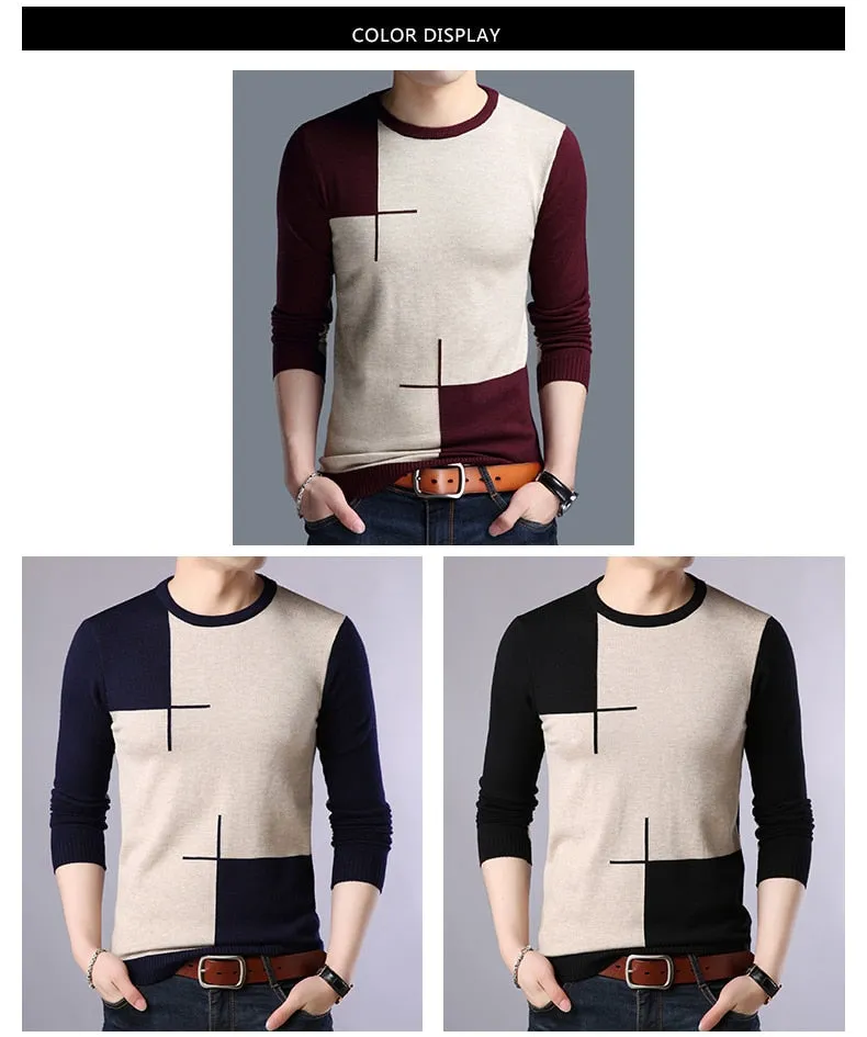 Winter Luxury Fashion Men's Thick Warm Knitted Pullover Jersey Sweater