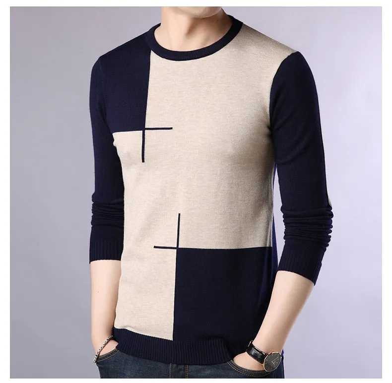 Winter Luxury Fashion Men's Thick Warm Knitted Pullover Jersey Sweater