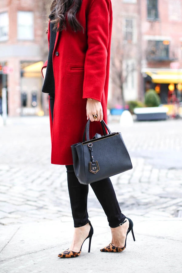 Women's Scarlet Red Long Wool Jacket