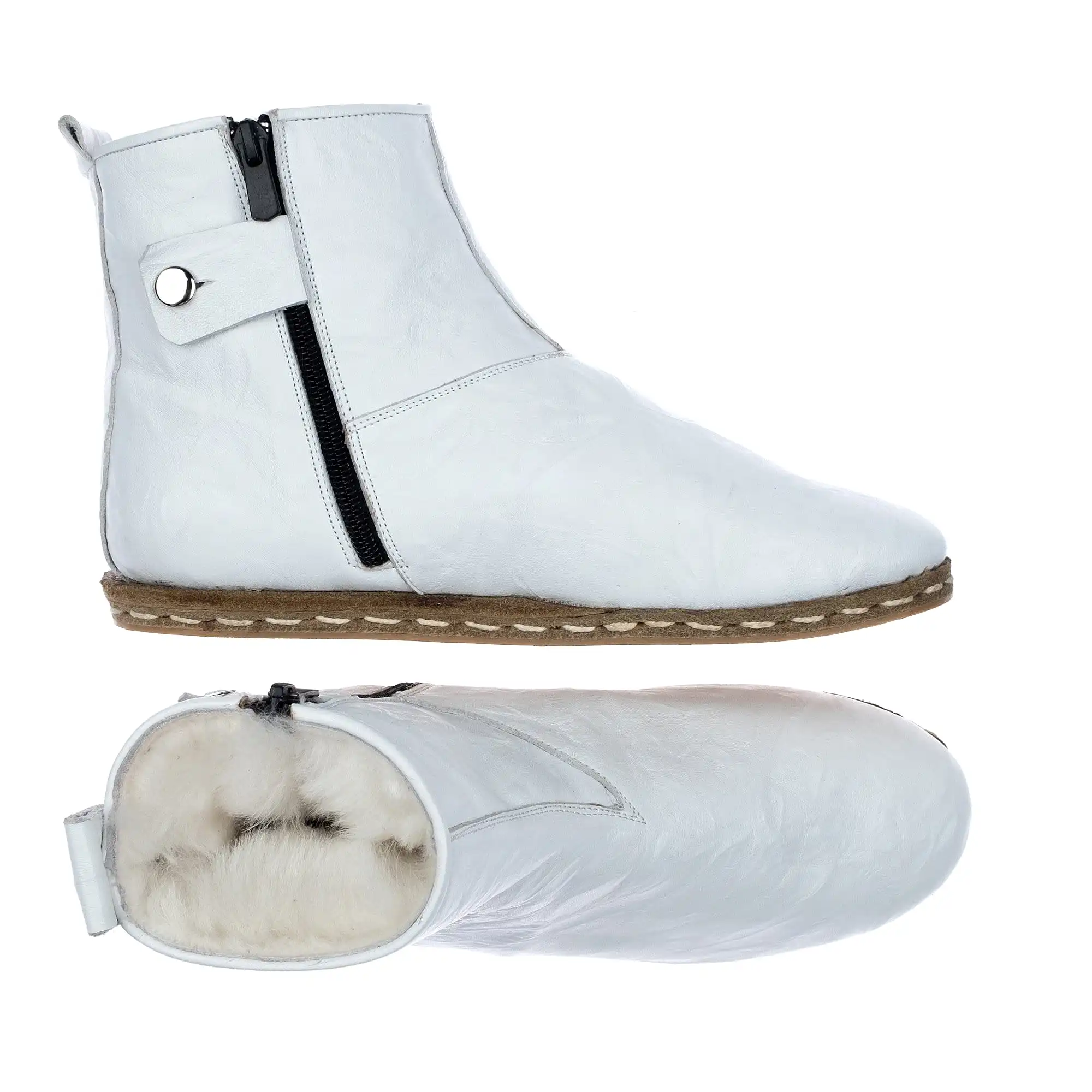 Women's White Shearling Boots