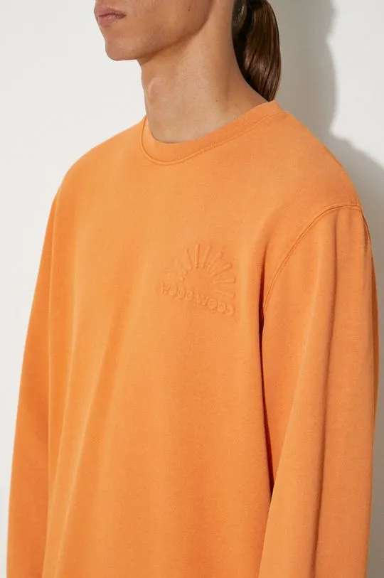 Wood Wood cotton sweatshirt men's orange color