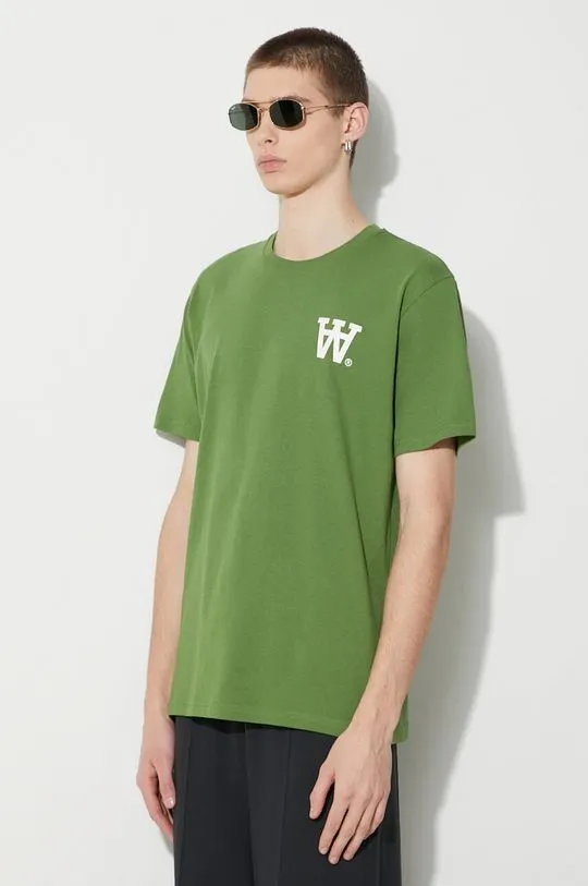 Wood Wood cotton t-shirt Ace AA Logo men’s green color with a print 10285709.2222