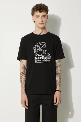 Wood Wood cotton t-shirt X Garfield black color