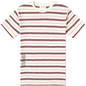 Wood Wood Slater Striped Logo T-ShirtOff White Stripe