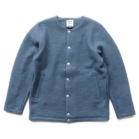 Wool Collarless Jacket - Shadow Blue - S/L