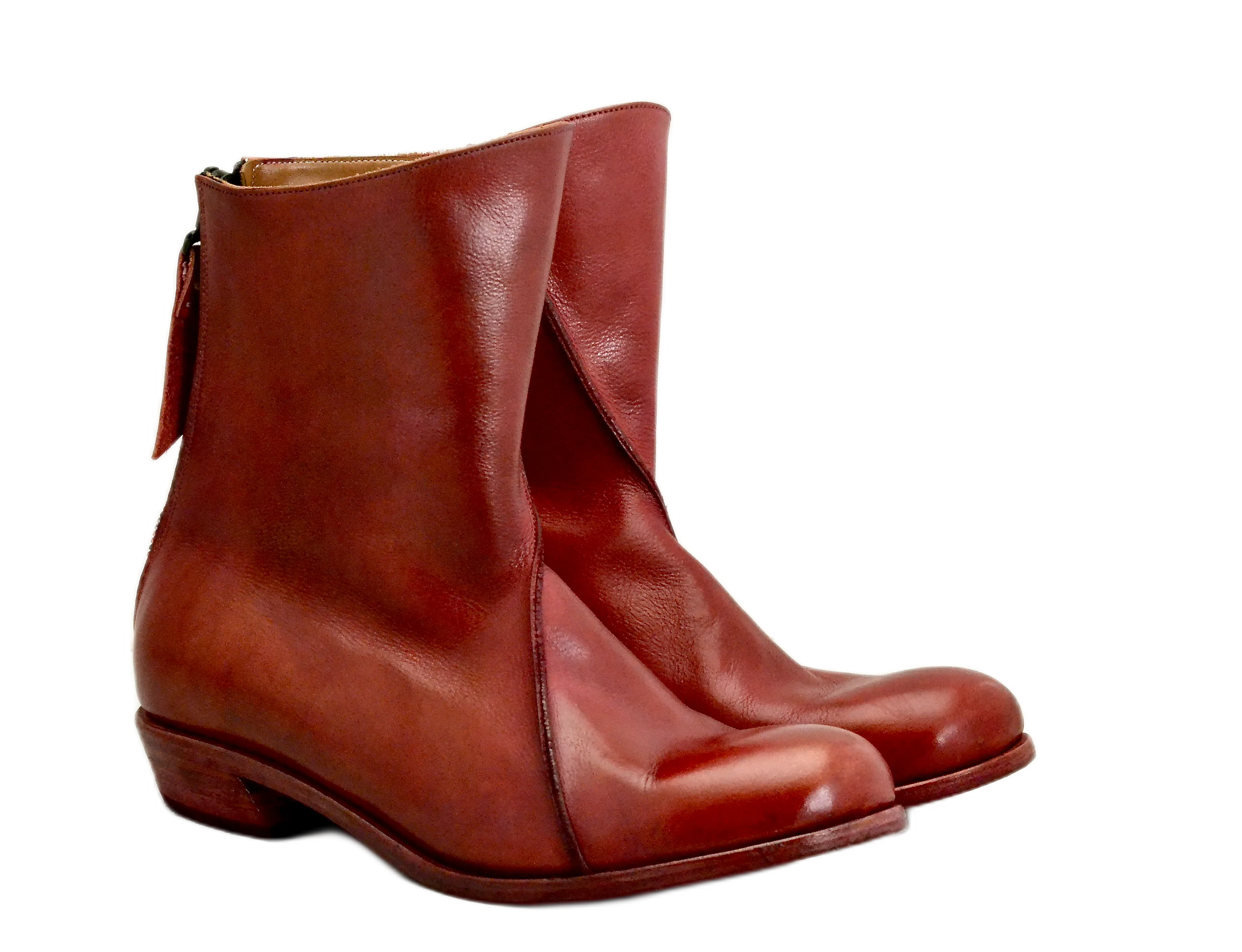 Zip back boot in pomegranate | Calf