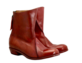 Zip back boot in pomegranate | Calf