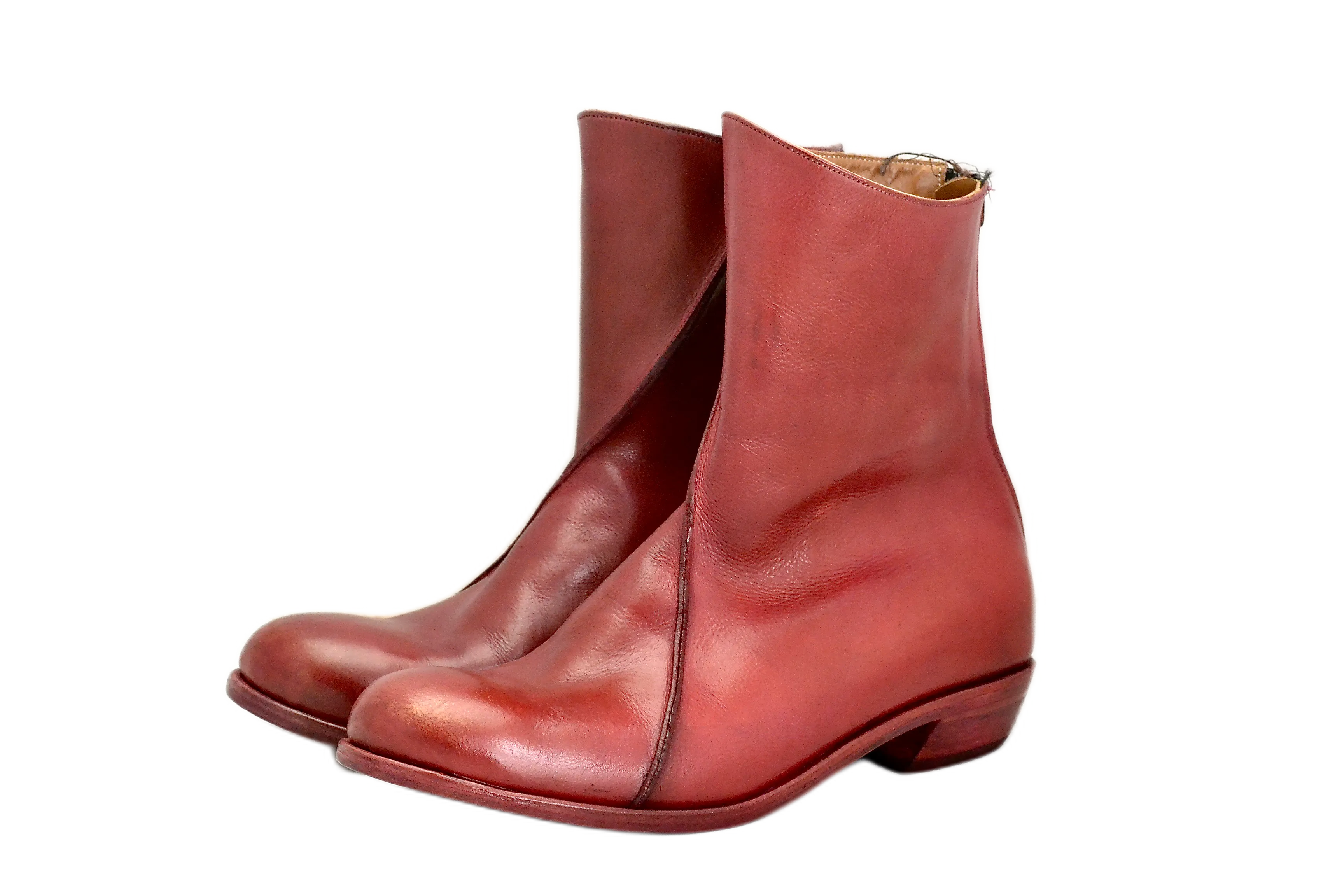 Zip back boot in pomegranate | Calf