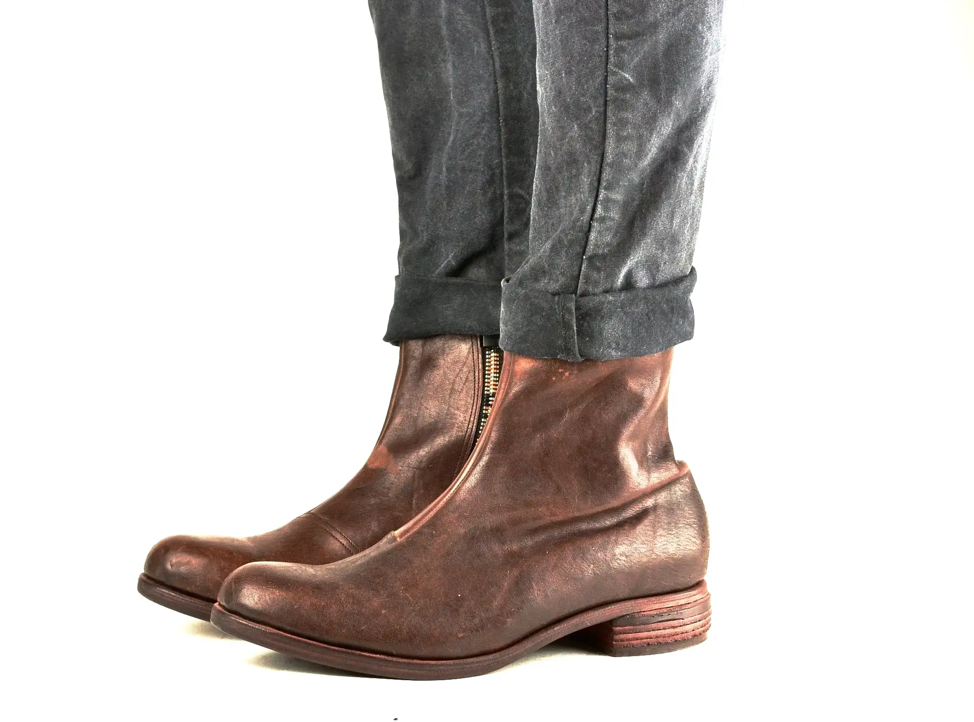 Zip Sided Boot  |  Burgundy Mustang